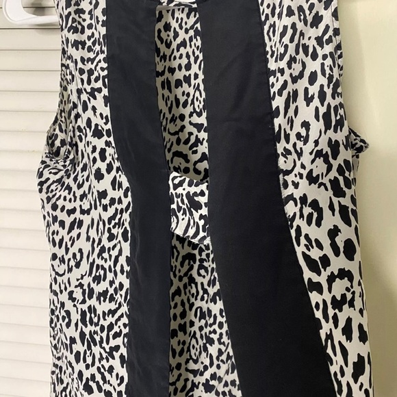 Parker Black White Sleeveless 100% Silk Hi-Top Size Medium Open Back Womens - Picture 4 of 13